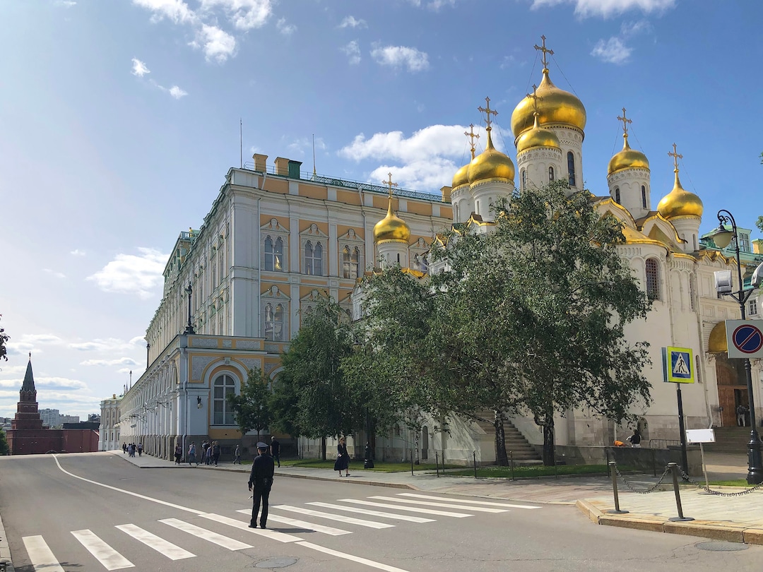 (Michael Stack  |  Special to The Salt Lake Tribune) The Annunciation Cathedral in front of the Russian Presidential Palace in the Kremlin in Moscow.