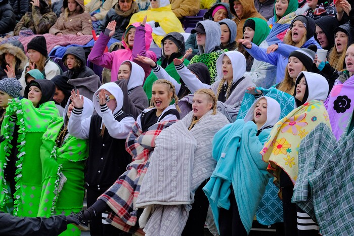 (Leah Hogsten  |  The Salt Lake Tribune)   South Summit celebrates the win. South Summit High School boys' football team defeated Grand County High School 47-9 during their class 2A state semifinal football game Saturday, November 4, 2017 at Weber State University's Stewart Stadium.