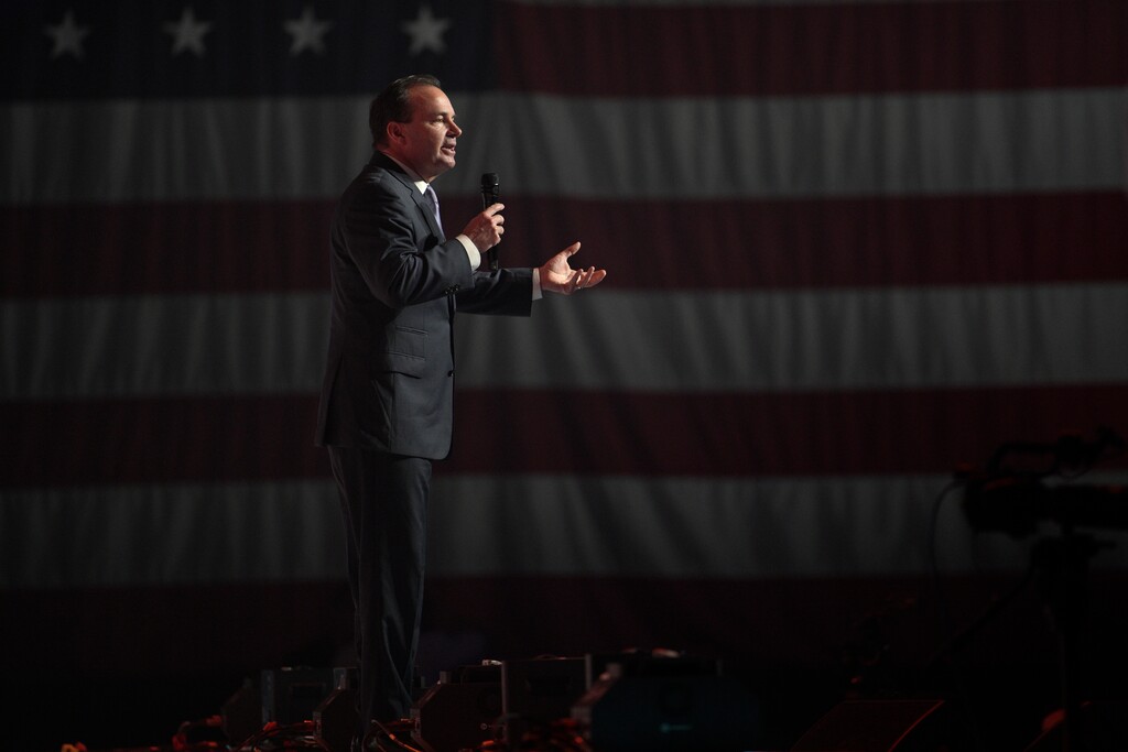(Phelan M. Ebenhack | AP) Sen. Mike Lee, R-Utah, lashed out at the FBI and Department of Justice for Monday's raid at Mar-a-Lago.