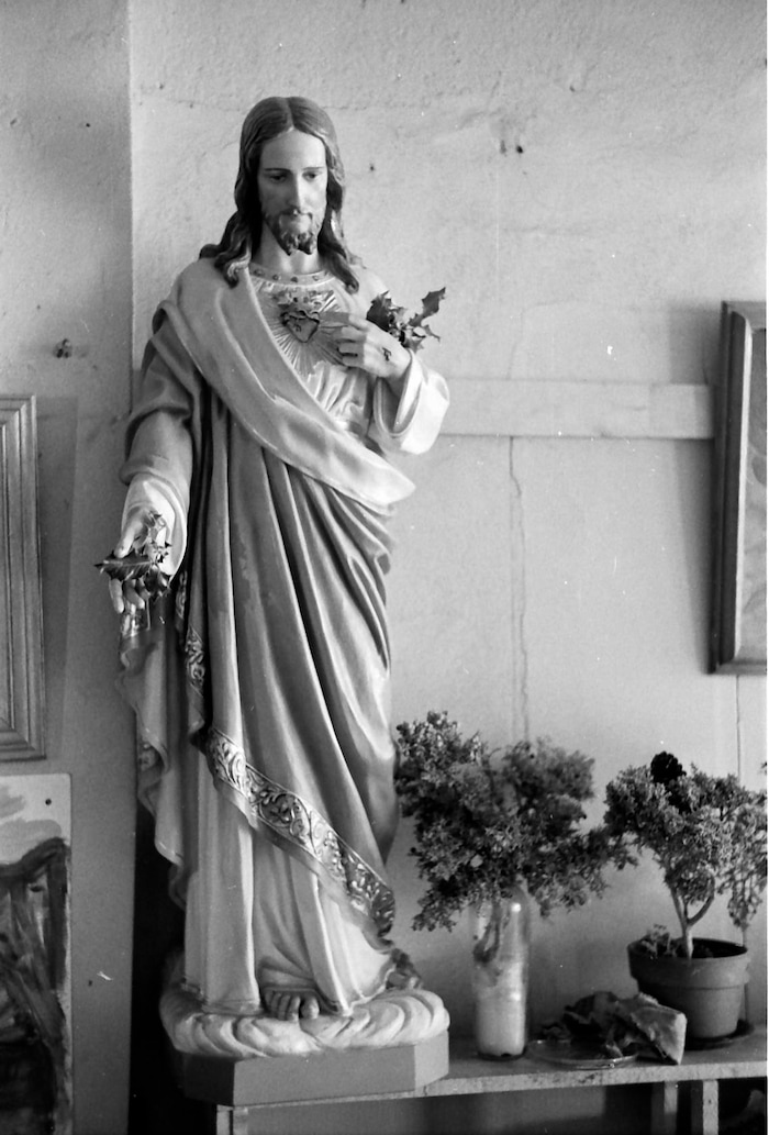 (photo courtesy Jerry Currier)  A statue of Christ is seen at the Joe Hill House of Hospitality in downtown Salt Lake City in 1961. The location opened its doors as a homeless shelter in Nov. 1961, serving up to 60 people a day free of charge.