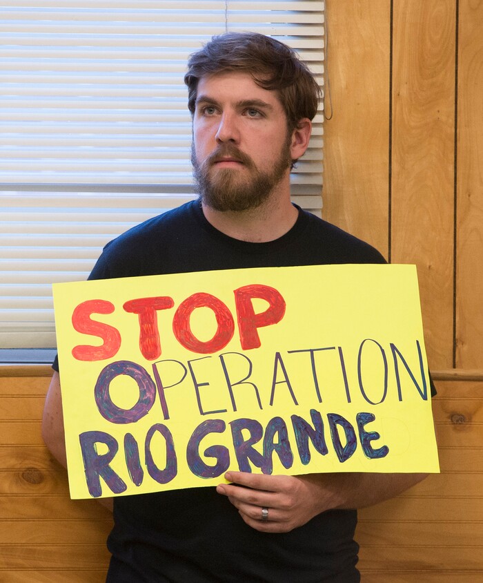 (Rick Egan  |  The Salt Lake Tribune)  Nick Godfrey with Utahn's Against Police Brutality, at the Poplar community Alliance meeting at St Patrick Parish Social Hall, Friday, August 25, 2017.


