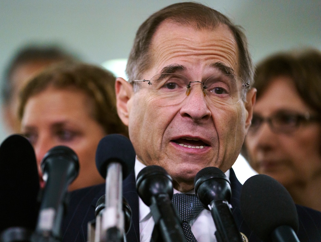 FILE - In this Sept. 28, 2018, file photo, House Judiciary Committee ranking member Jerry Nadler, D-N.Y., talks to media during a Senate Judiciary Committee hearing on Capitol Hill in Washington. Nadler, the top Democrat on the House Judiciary Committee says he believes it would be an "impeachable offense" if it's proven that President Donald Trump directed illegal hush-money payments to women during the 2016 campaign. But Nadler, who’s expected to chair the panel in January, says it remains to be seen whether that crime alone would justify Congress launching impeachment proceedings. (AP Photo/Carolyn Kaster, File)