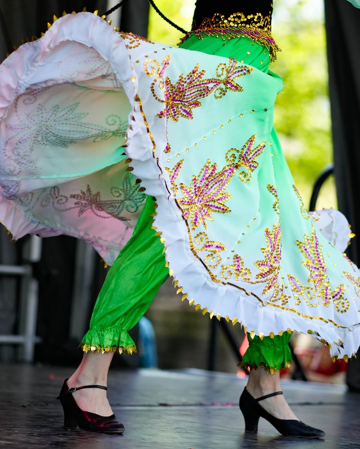 (Francisco Kjolseth | The Salt Lake Tribune) The Salt Lake Chinese Dance Arts & Eastern Arts group performs at the Living Traditions festival in Salt Lake City on Saturday, May 21, 2022.