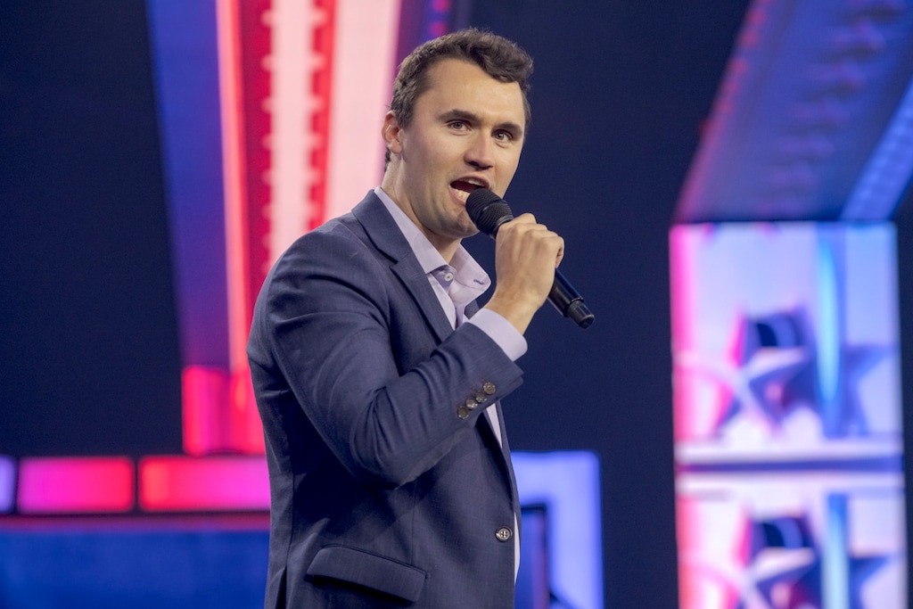 (Anna Watts | The New York Times) Charlie Kirk, the right-wing influencer and founder of Turning Point USA, speaks in Phoenix, Ariz., on Dec. 21, 2024. 