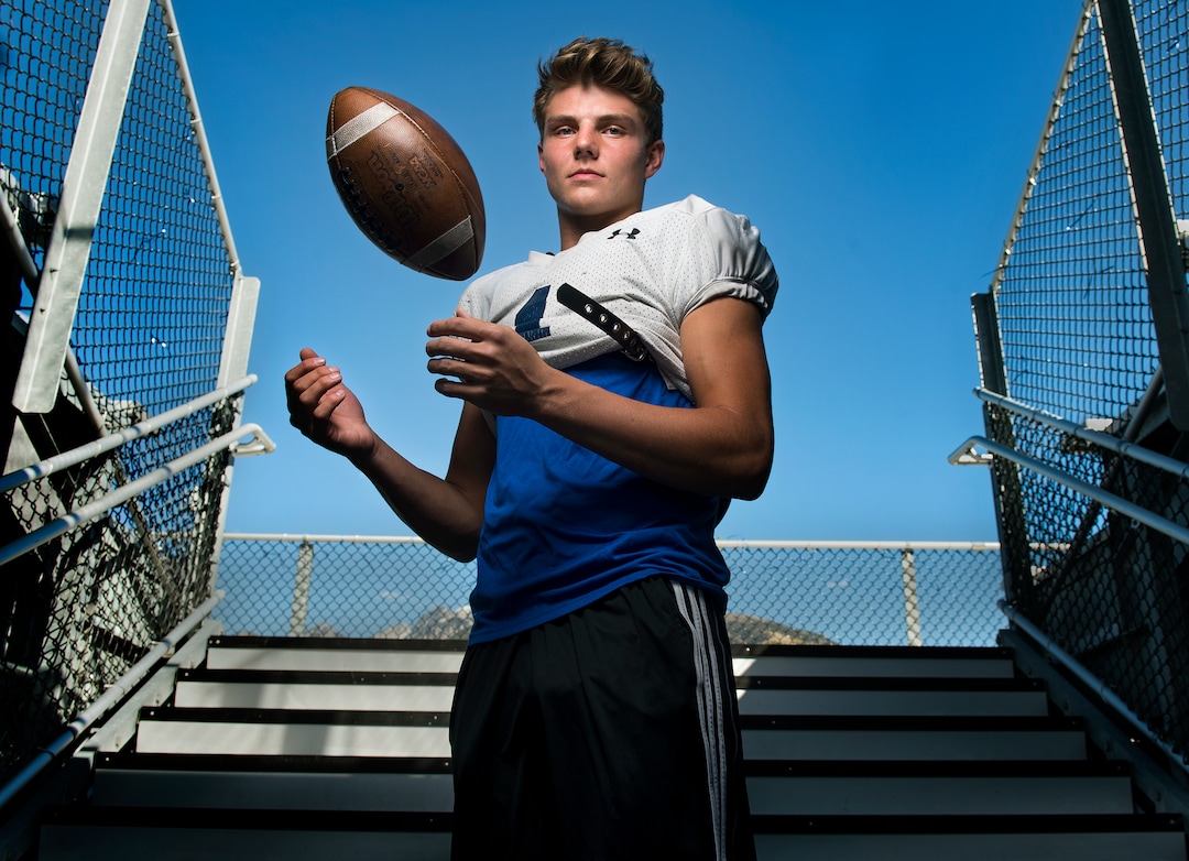 (Leah Hogsten  |  The Salt Lake Tribune) Zach Wilson is getting the job done for Corner Canyon High School with his legs and his arm. The Chargers quarterback, who is committed to Boise State, has led his team to a 6-0 start and can slide into the position of punter when needed.  