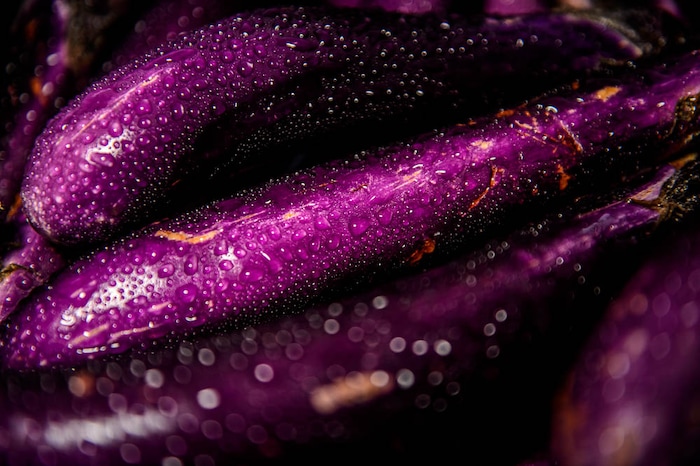 (Trent Nelson | The Salt Lake Tribune)  Eggplant from Asian & Heirlooms at the Tuesday Farmer's Market in Salt Lake City's Pioneer Park, Tuesday Aug. 14, 2018. The laid-back market continues now through September and features about 20 vendors.