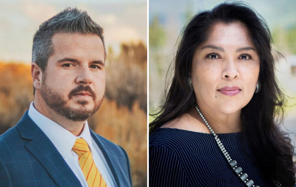 Republican Logan Monson, left, and Democrat Davina Smith, candidates for the House District 69 election.