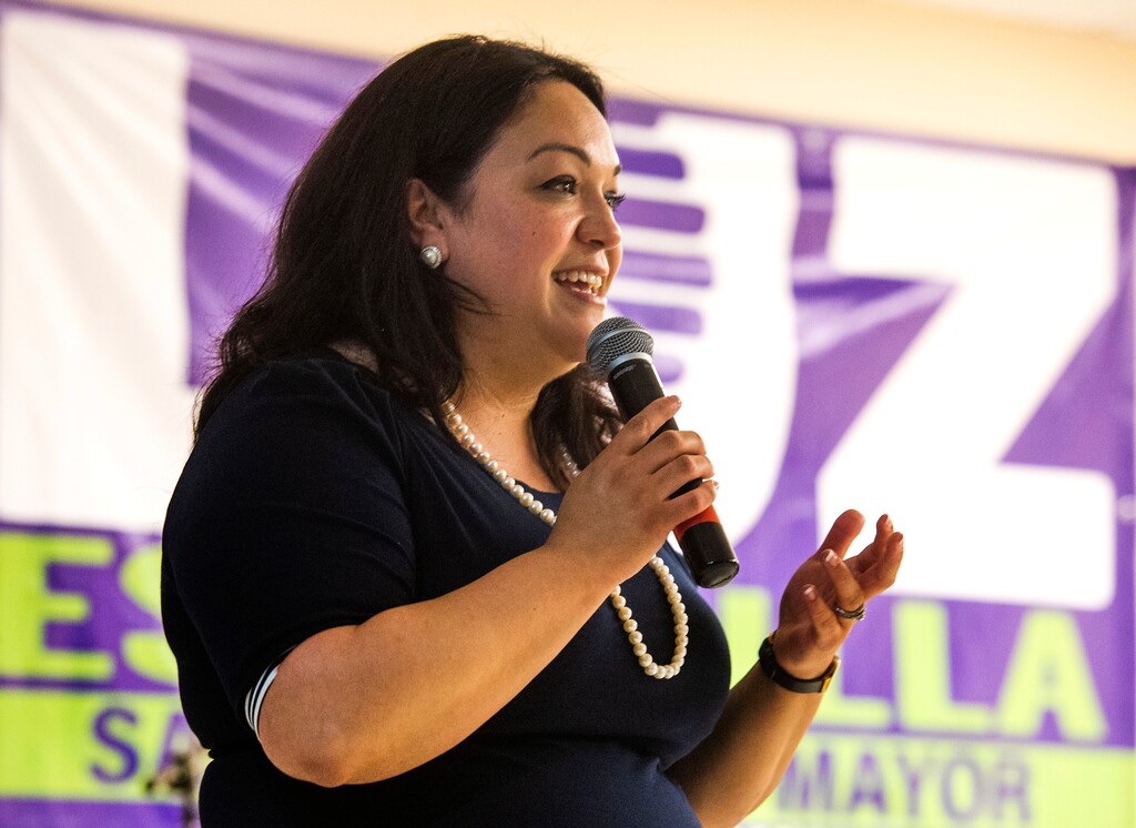 (Rick Egan  |  Tribune file photo)  Luz Escamilla speaks to supporters at her campaign watch party at the Utah State Fairgrounds, Tuesday, Aug. 13, 2019.