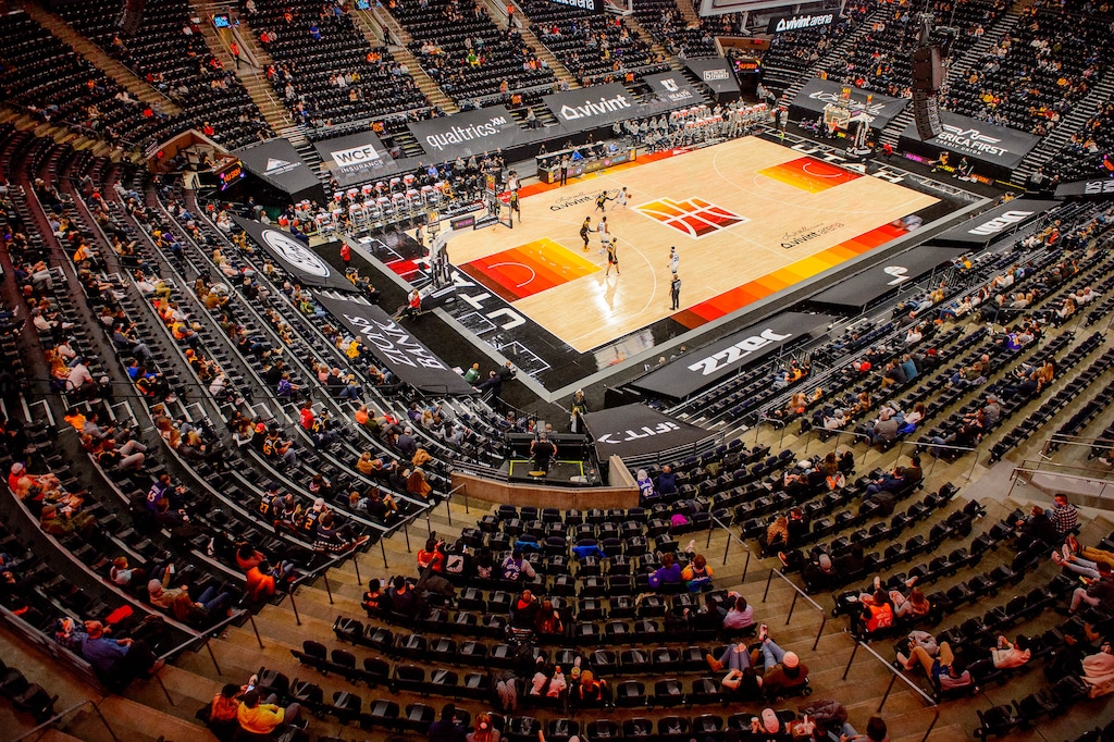 (Trent Nelson  |  The Salt Lake Tribune) A limited number of fans watch the Utah Jazz host the Minnesota Timberwolves, NBA basketball at Vivint Smart Home Arena in Salt Lake City on Saturday, Dec. 26, 2020.