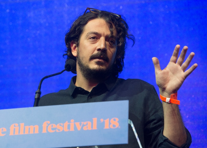 (Rick Egan  |  The Salt Lake Tribune)       receives the World Cinema Dramatic Directing Award at the 2018 Sundance Film Festival Awards Night, Saturday, January 27, 2018.


