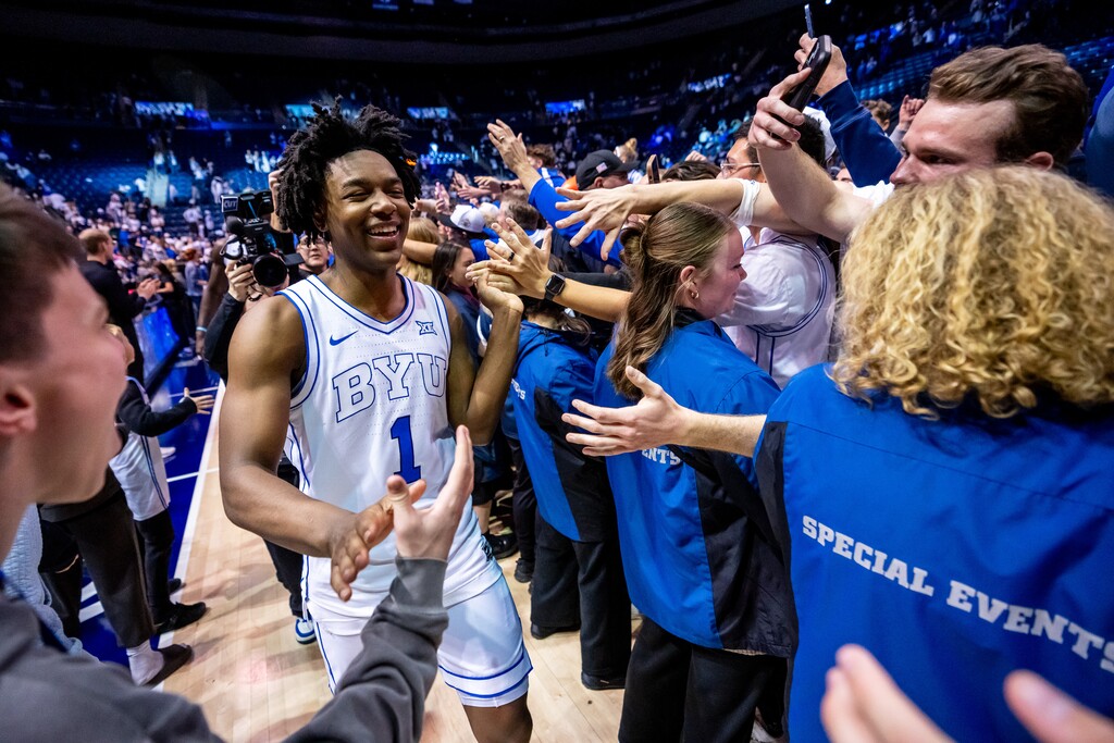 (Trent Nelson  |  The Salt Lake Tribune) BYU Cougars guard Robert Wright III (1) has entered the NCAA's transfer portal after one season in Provo.
