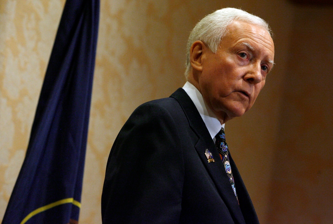 (Francisco Kjolseth | The Salt Lake Tribune) Sen. Orrin Hatch issues a statement Friday, Apr. 9, 2010, after Supreme Court Justice John Paul Stevens announced his retirement.