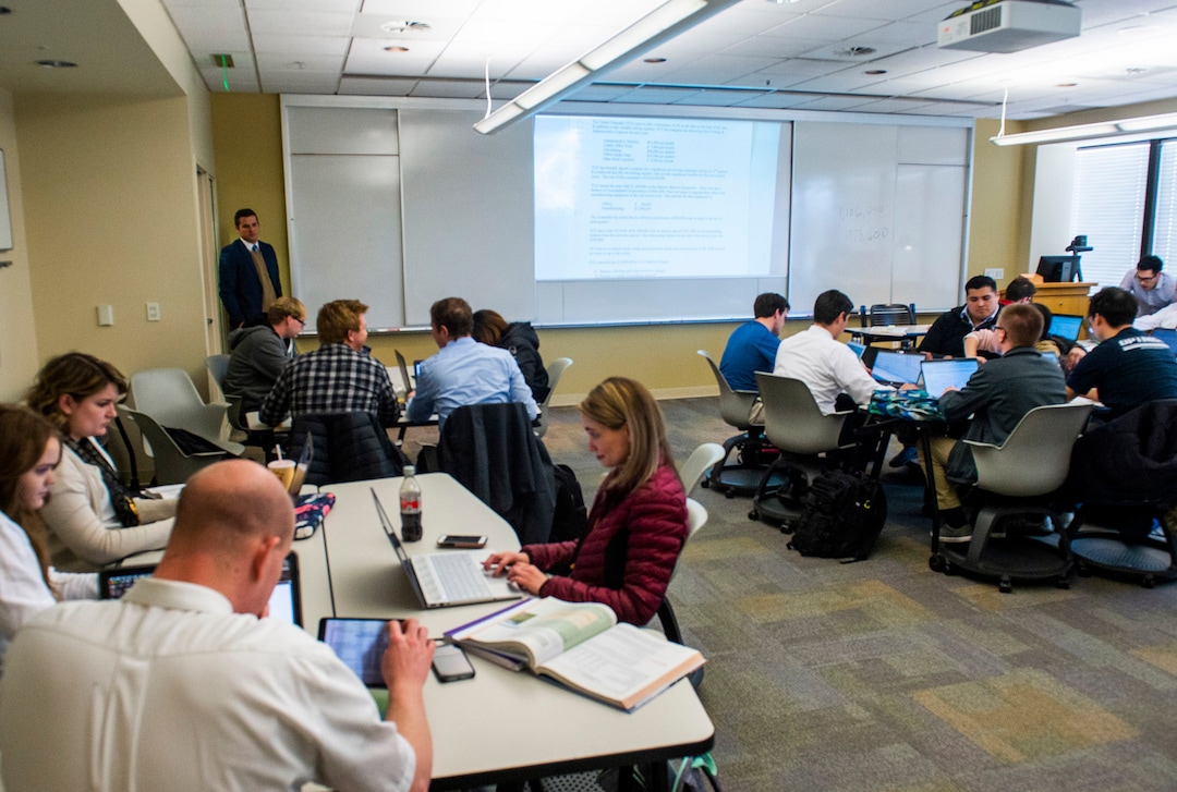 (Rick Egan  |  The Salt Lake Tribune)      Students study accounting at LDS Business College.  The name of the college will soon be changed to Ensign College. Tuesday, Feb. 25, 2020.