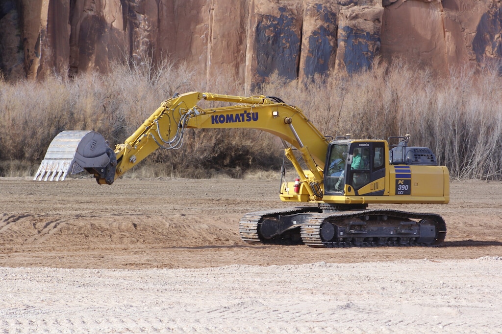 (Photo courtesy of Doug McMurdo) A heavy equipment operator works on the Kane Creek development at King’s Bottom.