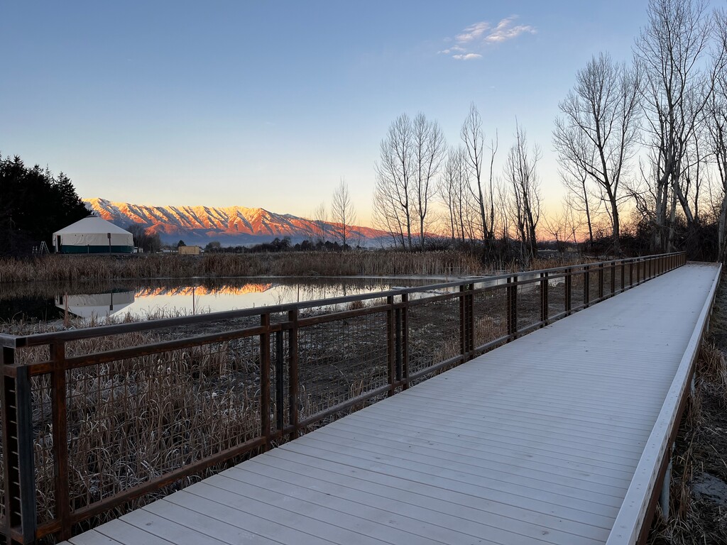 (Kendra Penry) A walkway in front of a newly constructed yurt at the Stokes Nature Center’s Nibley site, opening this spring.