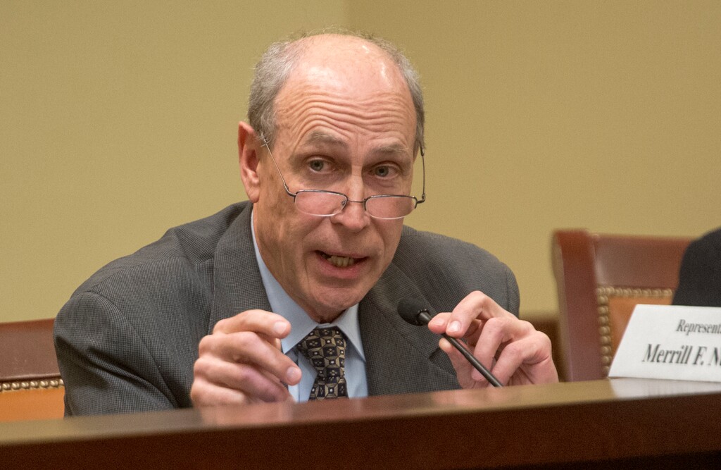 (Rick Egan  |  The Salt Lake Tribune) Rep. Merrill Nelson makes a comment during the discussion of HB 175, the oversight committee creation bill, during the House Government Operations Standing Committee, Thursday, February 1, 2018.