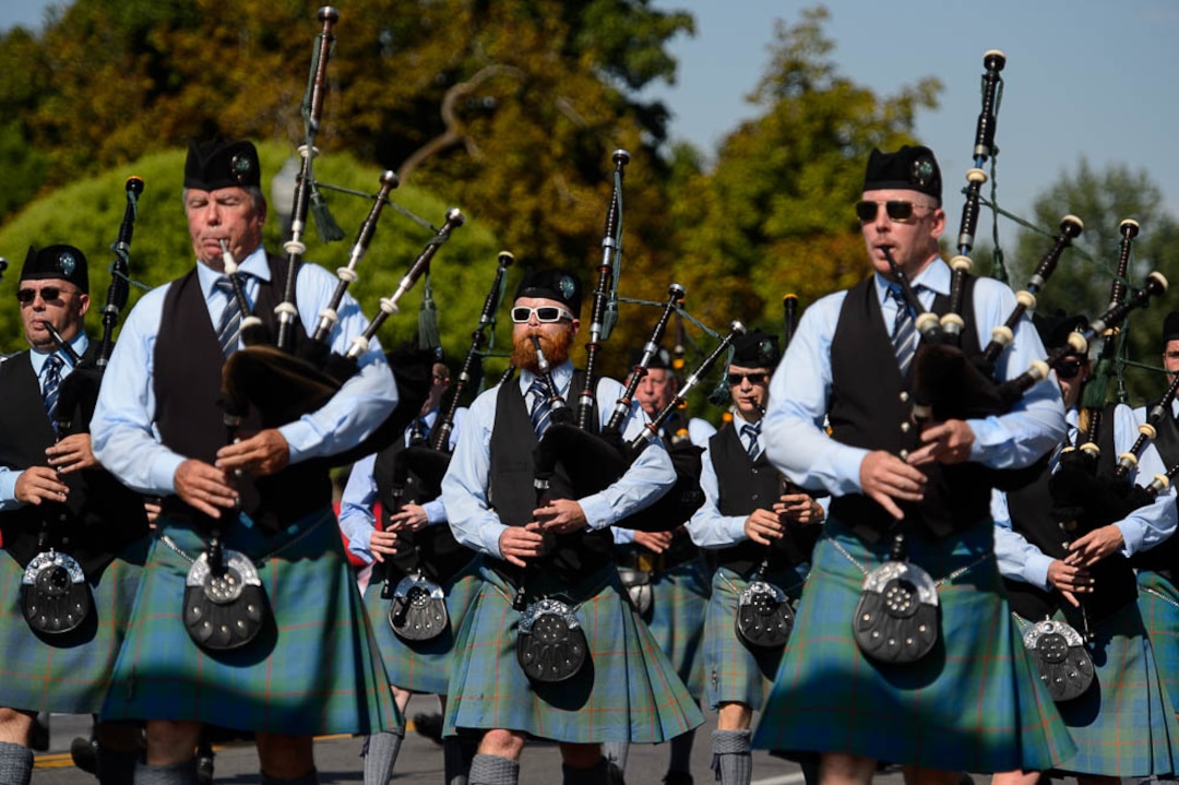 (Trent Nelson | The Salt Lake Tribune)  The Days of '47 Parade in Salt Lake City, Tuesday July 24, 2018. The Utah Pipe Band.