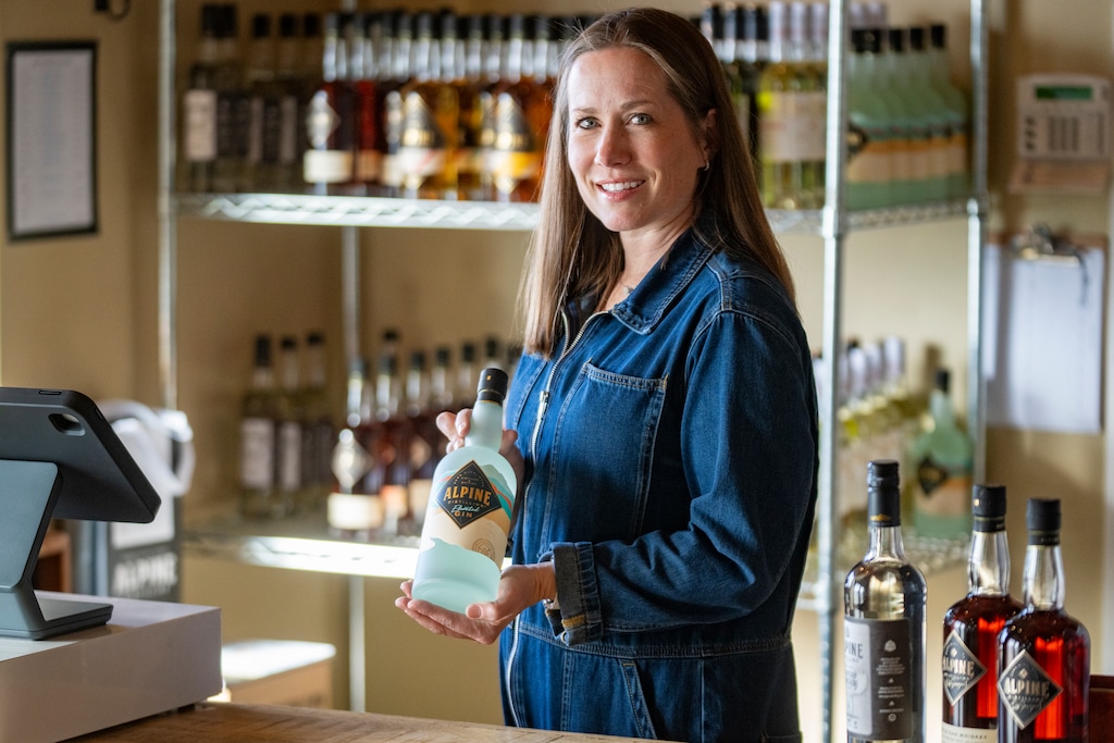 (Rick Egan | The Salt Lake Tribune) Sara Sergent, Alpine Distilling's CEO and botanical master distiller, at Alpine Distillery in Park City on Tuesday, Feb. 3, 2026.
