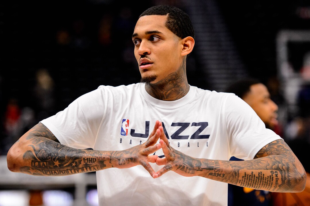 (Trent Nelson  |  The Salt Lake Tribune) Utah Jazz guard Jordan Clarkson warms up as the Utah Jazz host the Portland Trail Blazers, NBA basketball in Salt Lake City on Thursday, Dec. 26, 2019.