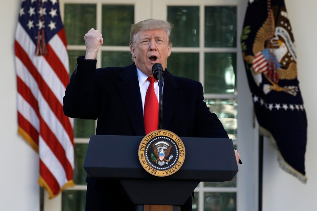 (Evan Vucci | The Associated Press) President Donald Trump speaks in the Rose Garden of the White House, Friday, Jan 25, 2019, in Washington.