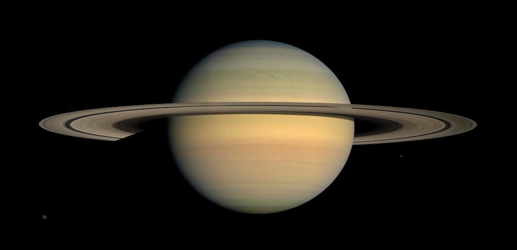 (NASA | JPL | Space Science Institute | The Associated Press) This July 23, 2008 image made available by NASA shows the planet Saturn, as seen from the Cassini spacecraft. On Thursday, Jan. 17, 2019, an Italian-led team reported in the journal Science that the planet's primary rings appear to be 10 million to 100 million years old. Saturn, on the other hand, is 4.5 billion years old, like all our solar system’s planets.