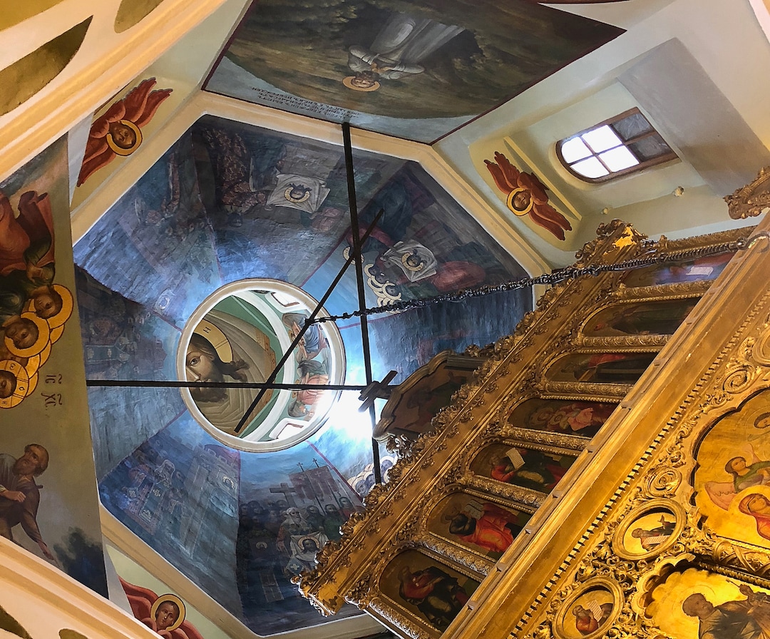 (Michael Stack  | Special to The Salt Lake Tribune)  Interior dome in St. Basil’s Cathedral in Moscow