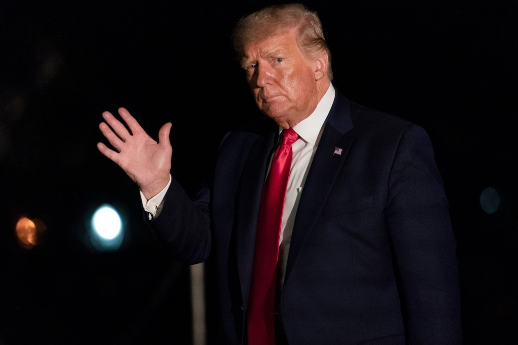 (Jacquelyn Martin | AP photo)
President Donald Trump waves as he walks across the South Lawn of the White House Thursday on return to Washington, after attending a campaign rally in Michigan.