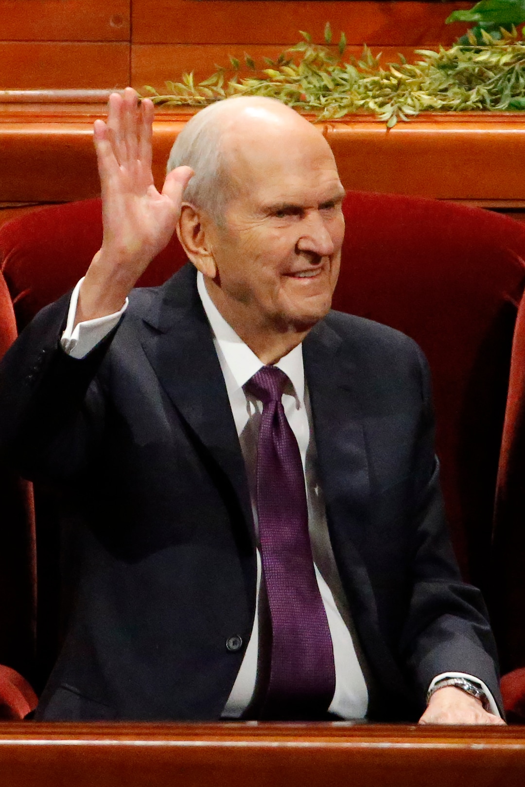 (Rick Bowmer  |  AP) President Russell M. Nelson, raises his hand during a sustaining vote during The Church of Jesus Christ of Latter-day Saints' twice-annual church conference Saturday, Oct. 5, 2019, in Salt Lake City. Nelson has rolled out a number of policy changes during his first two years at the helm of the faith, leading to heightened anticipation for what he may announce at this weekend's conference in Salt Lake City.