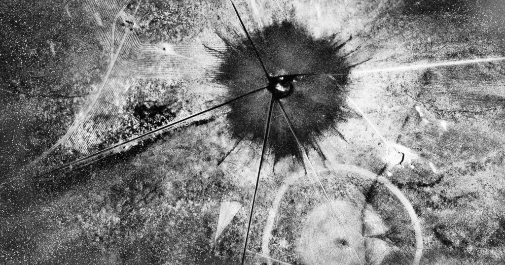 (AP Photo, File)

This July 16, 1945, file photo shows an aerial view after the first atomic explosion at Trinity Test Site in New Mexico.