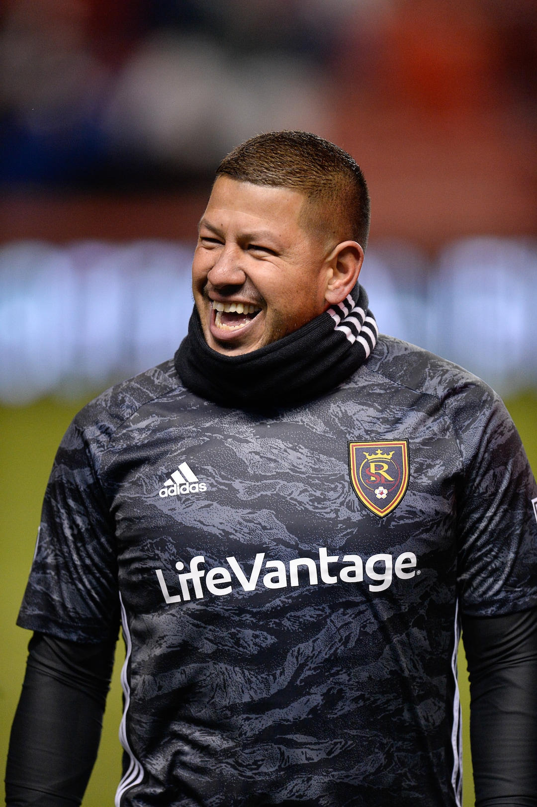 (Francisco Kjolseth  |  The Salt Lake Tribune)  Real Salt Lake goalkeeper Nick Rimando (18) celebrates with the fans after a 2-1 win as Real Salt Lake and the Portland Timbers played in their first MLS playoff game at Rio Tinto Stadium in Sandy, Utah on Saturday, Oct. 19, 2019.