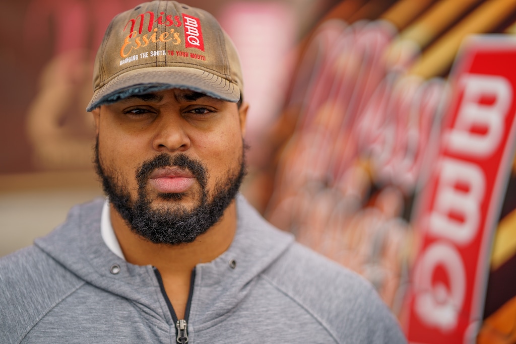 (Trent Nelson  |  The Salt Lake Tribune) Marcus Jones, owner and founder of Miss Essie's BBQ, in Murray on Friday, Jan. 29, 2021.