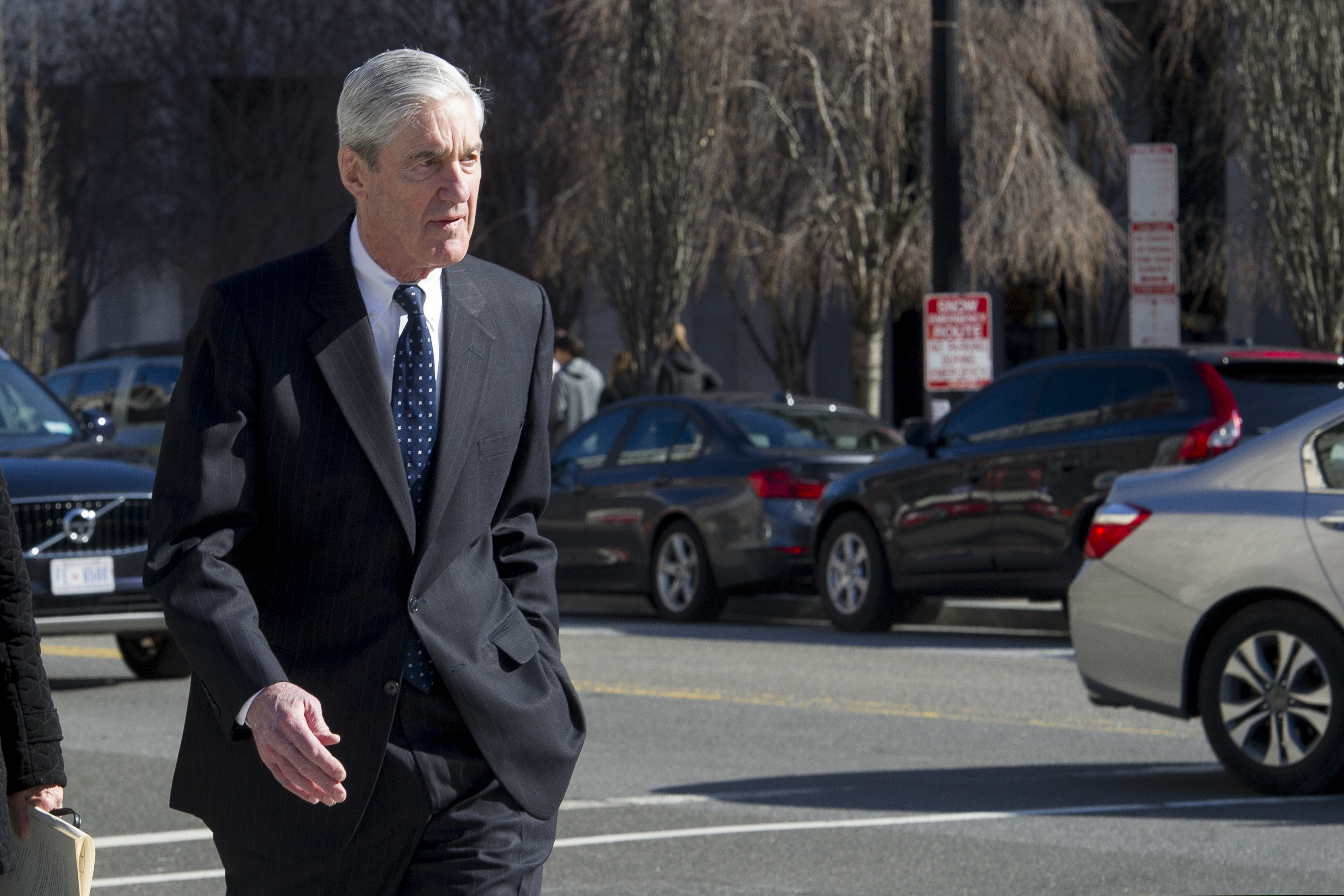 (Cliff Owen | The Associated Press) Special Counsel Robert Mueller walks to his car after attending services at St. John's Episcopal Church, across from the White House, in Washington, Sunday, March 24, 2019. Mueller closed his long and contentious Russia investigation with no new charges, ending the probe that has cast a dark shadow over Donald Trump's presidency.