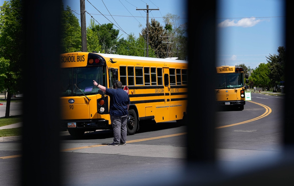 (Francisco Kjolseth | The Salt Lake Tribune) Cache County School District officials say the tax hike will help pay for new school buses. A man has been charged with making threats against school board members if they approved the tax increase.