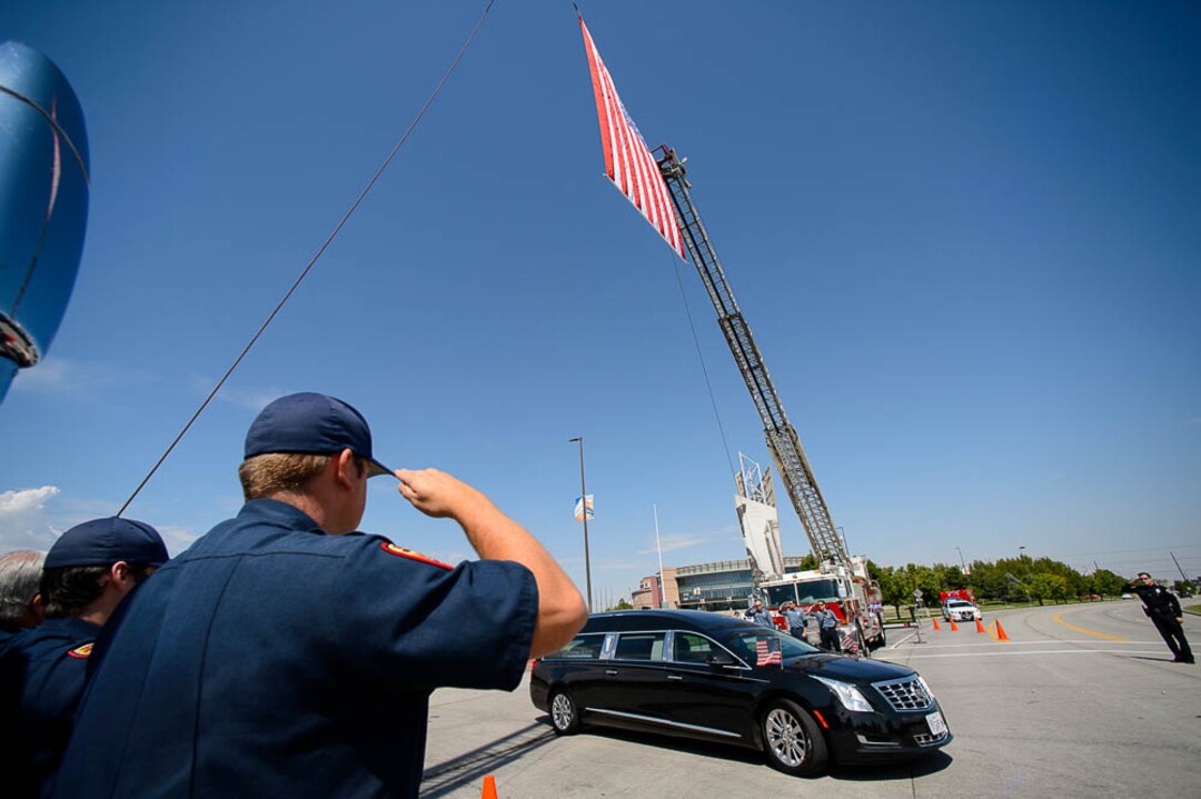 (Trent Nelson | The Salt Lake Tribune)  Funeral services for Jill Robinson, a West Valley City code-enforcement officer killed on the job last week. The service took place at the Maverik Center in West Valley City on Friday Aug. 17, 2018.