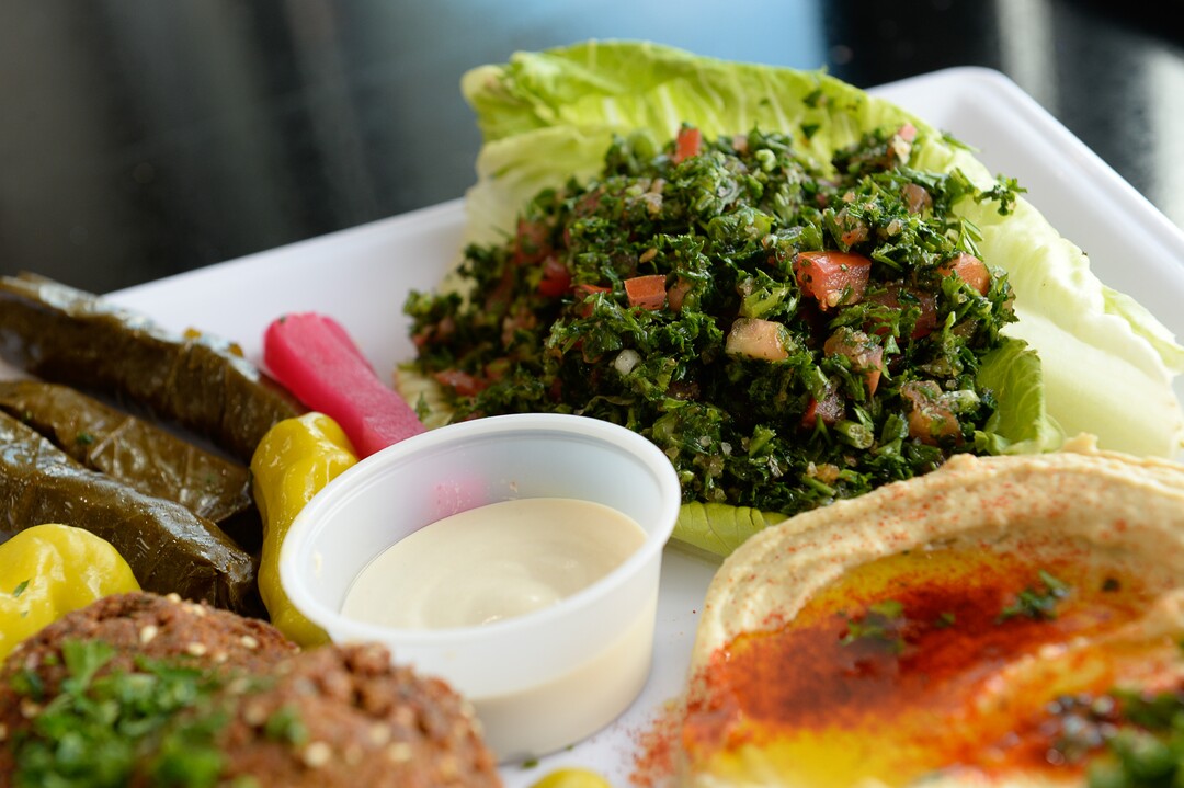 (Francisco Kjolseth  |  The Salt Lake Tribune)  The vegetable combo at Beirut Cafe, a new Lebanese restaurant in Murray.