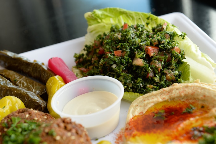 (Francisco Kjolseth  |  The Salt Lake Tribune)  The vegetable combo at Beirut Cafe, a new Lebanese restaurant in Murray.