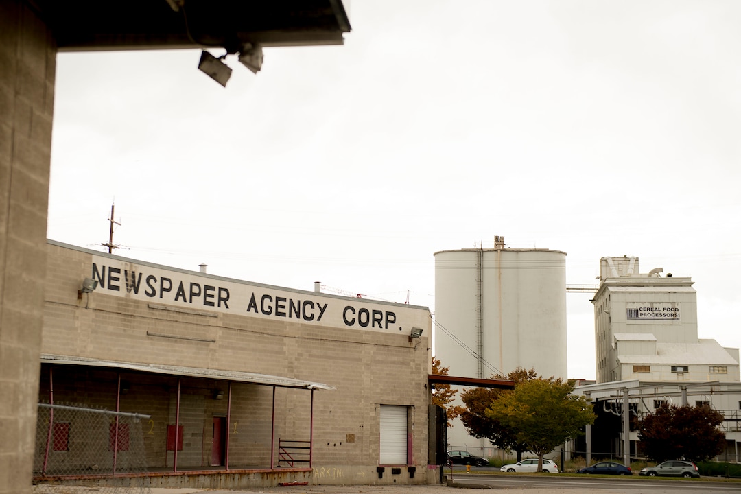 (Jeremy Harmon  |  The Salt Lake Tribune) The old NAC building on 500 South will be part of a 12.4-acre area just west of downtown Salt Lake City. The development, called Post District, is mostly comprised of the block between 300 and 400 West and 500 and 600 South. Photographed on Thursday, Oct. 17, 2019.
