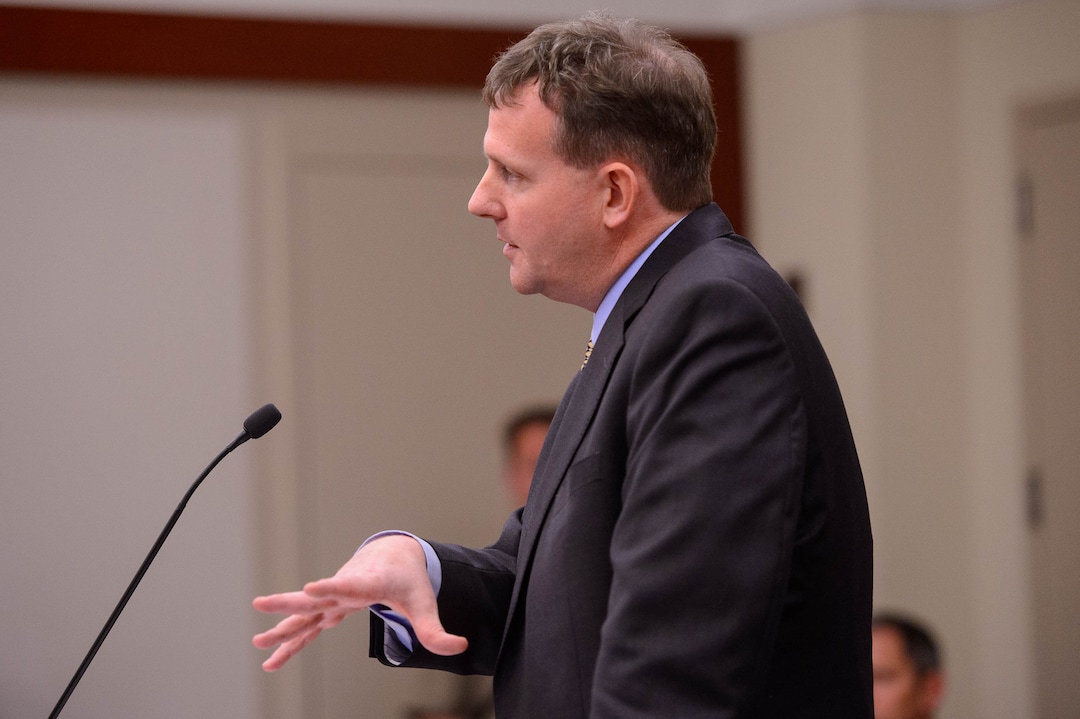 (Trent Nelson  |  The Salt Lake Tribune) Assistant Attorney General Lance Sorenson during a hearing on Salt Lake City’s case against the creation of the Utah Inland Port, a controversial international trading hub planned for a large swath of the municipality’s northwestern side, in Salt Lake City on Monday Nov. 18, 2019.