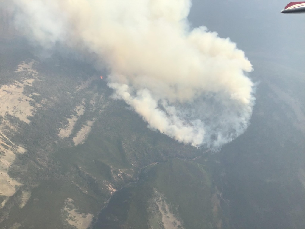 (Photo courtesy of InciWeb) The East Fork Fire burns in the High Uintas Wilderness on Friday, Aug. 21, 2020.