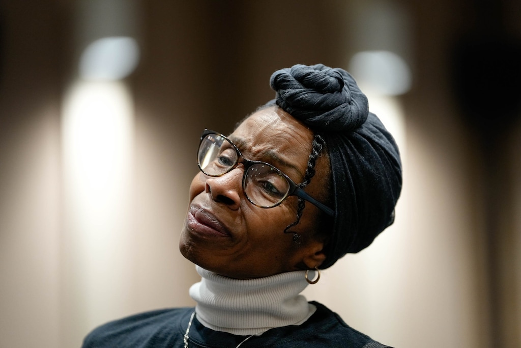 (Francisco Kjolseth | The Salt Lake Tribune) Lita Little Giddins, with BYU's Office of Belonging, attends the Brigham Young University conference on “Truth and Reconciliation,” which presented research on the history of race and slavery at BYU on Friday, Feb. 16, 2024.