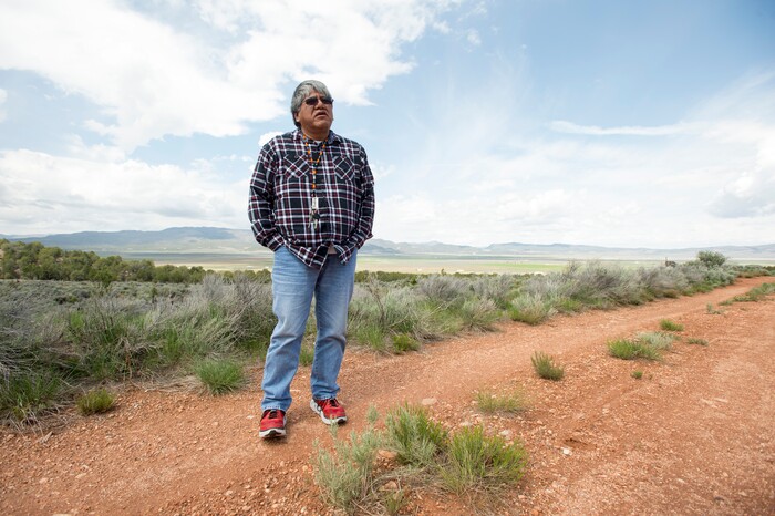 (Rick Egan  |  Tribune File Photo)  Patrick Charles, who works as a jobs placement and training specialist for members of the Paiute Indian Tribe of Utah, walks on Paiute Tribal land near I-15 south of Cedar City, Wednesday, May 6, 2015.