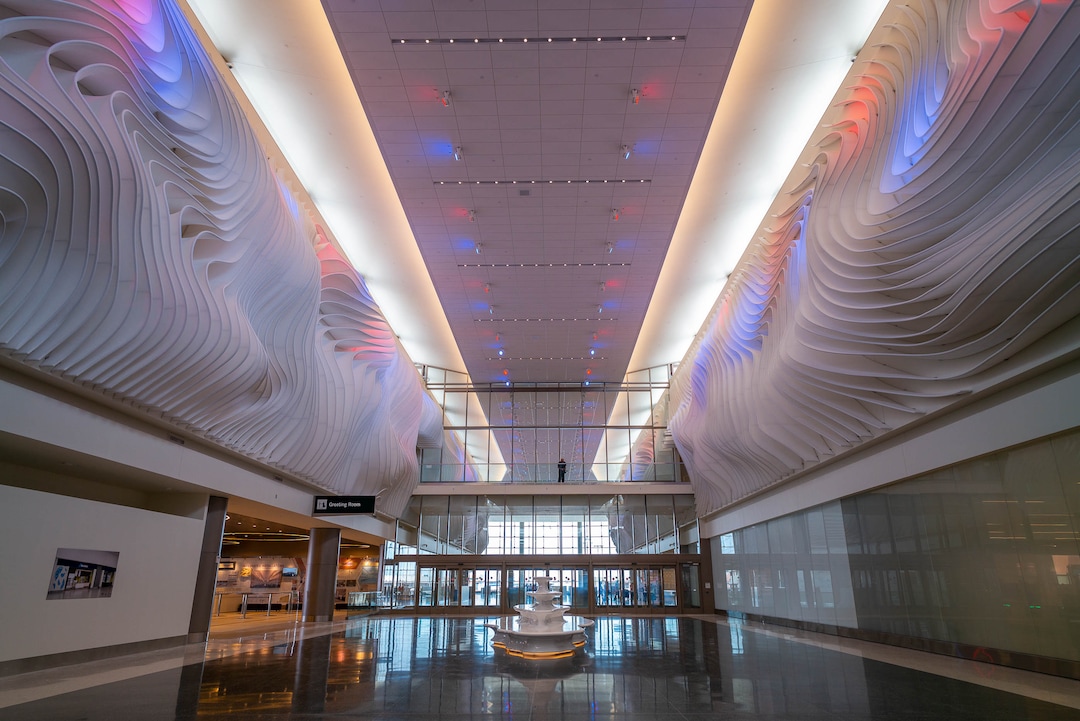 (Trent Nelson  |  The Salt Lake Tribune) The Canyon, an art installation at the new Salt Lake City International Airport on Thursday, Aug. 27, 2020.