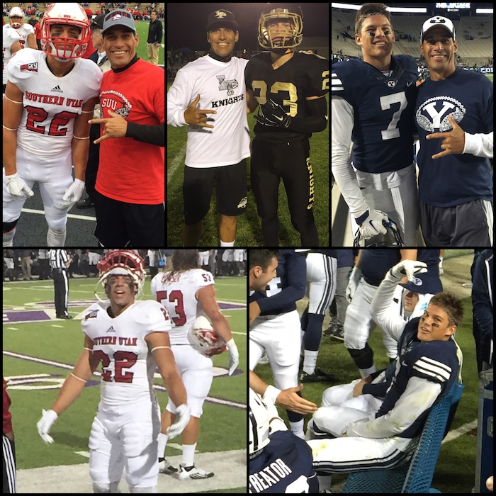 |  Courtesy Hannemann familyHoward Hannemann with his sons at three games in one night. Suu at weber 6pm , lphs at home at 7pm and BYU home at 8. Made it for one half of each.