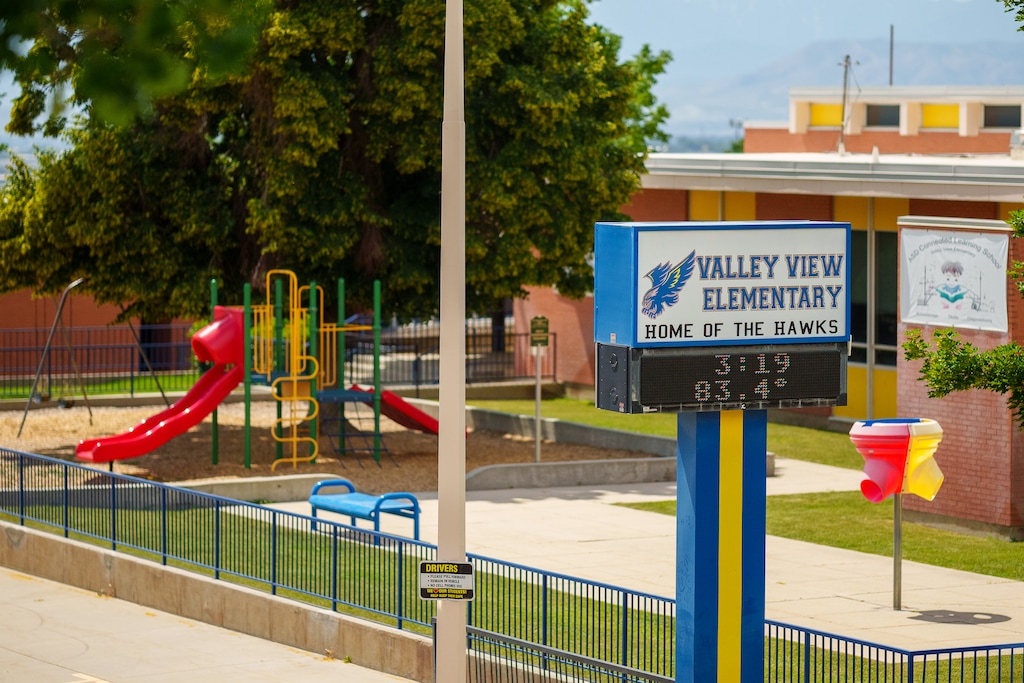 (Trent Nelson | The Salt Lake Tribune) Valley View Elementary in Pleasant Grove, one of two schools the Alpine School Board moved to close in June.  Legislators are considering changing the school district division and school closure process.