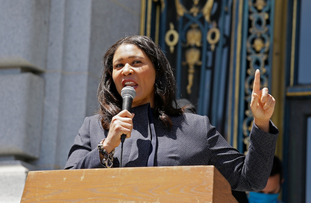 (Eric Risberg | AP photo)

In this June 1, 2020, photo, San Francisco Mayor London Breed speaks outside City Hall in San Francisco.