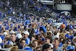 (George Frey | Special to The Tribune) BYU fans celebrate BYU’s win over Notre Dame at LaVell Edwards Stadium on October 17, 2026.