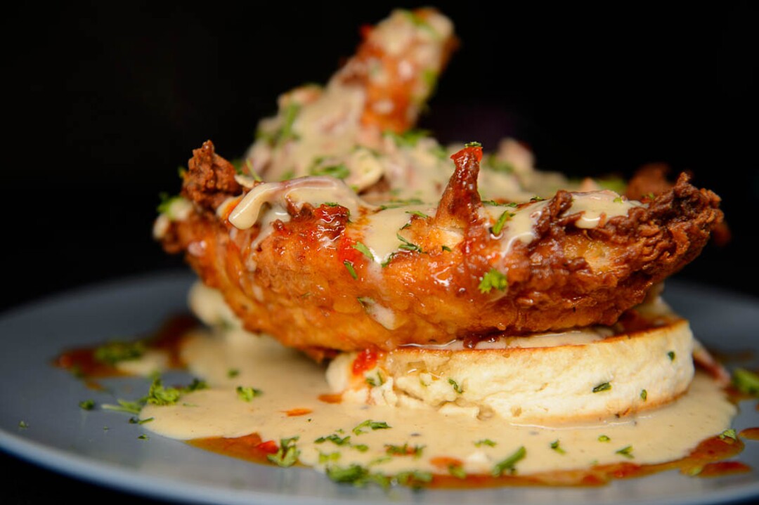 (Trent Nelson | The Salt Lake Tribune)  Big Fried Chicken at Element Bistro, a new small plates restaurant in Cottonwood Heights, Tuesday May 8, 2018.