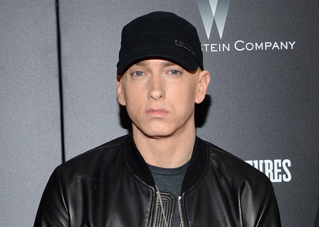 (Evan Agostini | Invision | The Associated Press) In this July 20, 2015, file photo, Rapper Eminem attends the premiere of "Southpaw" in New York. In a tweet Thursday, Dec. 14, 2017, Eminem said is hosting a promotional event Friday in Detroit in the style of a pop-up restaurant with a menu featuring "mom's spaghetti." The event is to promote his new album, "Revival."