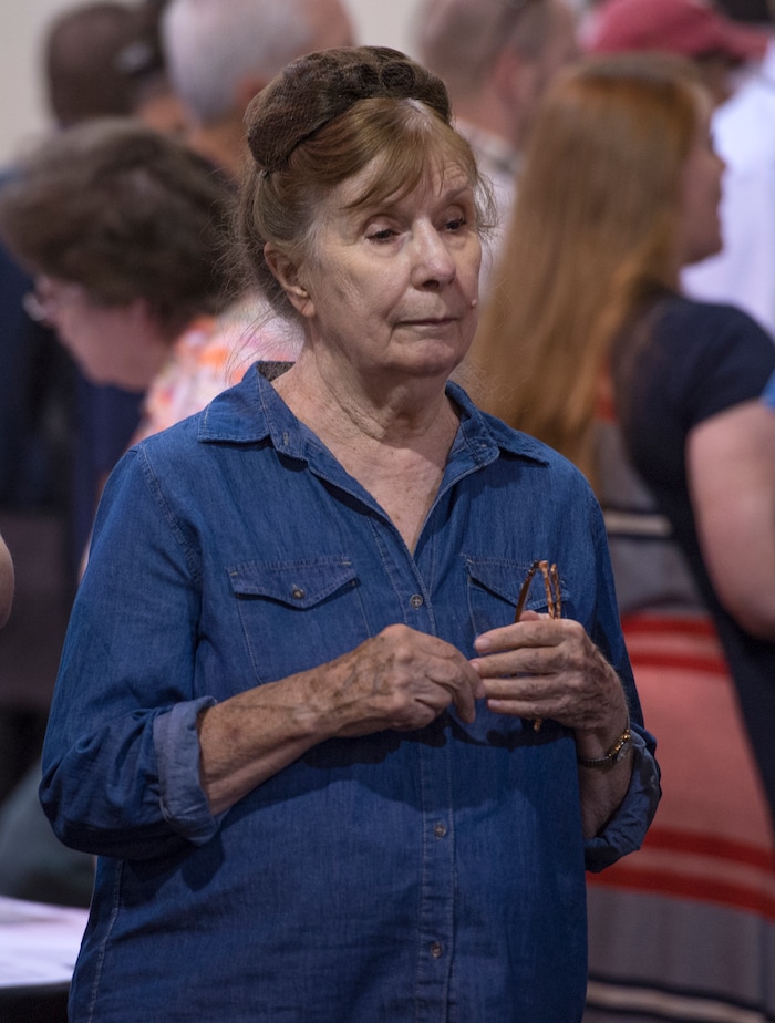 (Leah Hogsten | The Salt Lake Tribune) "I don't even want to think about what they might do," said Florence Hohman, who found out that the home and land that she has lived at for 60 years would be demolished.
Utah Department of Transportation (UDOT) representatives fielded hundreds of questions from concerned Davis County residents seeking information about the US-89 State Environmental Study and the proposal to convert US-89 in Davis County into a freeway. The formal public comment period continues through Monday September 25.