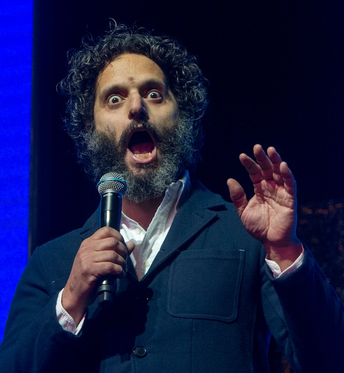 (Rick Egan  |  The Salt Lake Tribune)     Jason Mantzoukas, who stars in festival feature The Long Dumb Road, hosts the 2018 Sundance Film Festival Awards Night, Saturday, January 27, 2018.


